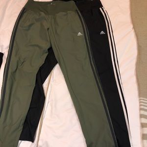 Only green adidas wind breaker sweats sz small